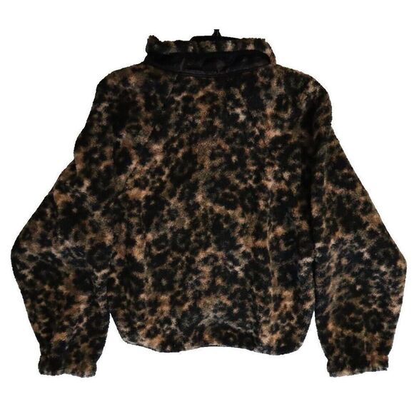 Calme by Johnny Was Size Small Printed Sherpa Fleece Jacket Brown/Multi - Picture 7 of 14